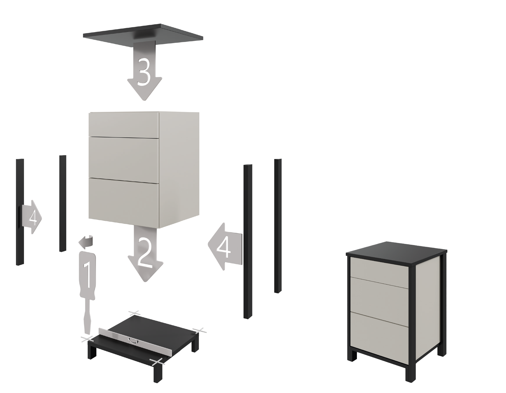 Montageablauf der LEONARDO Modulküche